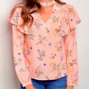 💐Spring Floral Ruffle Long Sleeve Top💐